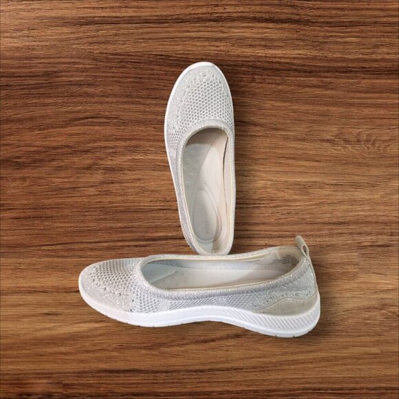 Easy Spirit Womens size 6M Glitz Skimmer Slip-On silver comfort sole walking - Picture 2 of 6